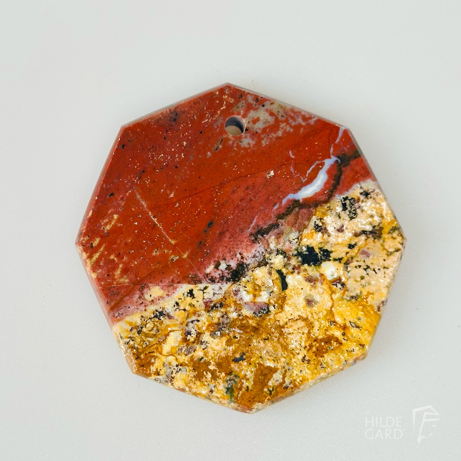 Jaspisscheibe, achteckig